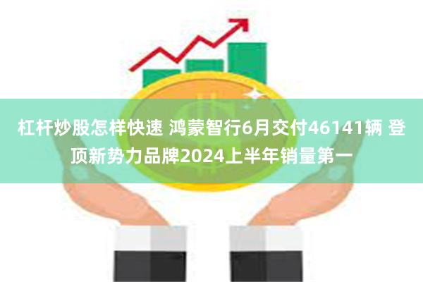 杠杆炒股怎样快速 鸿蒙智行6月交付46141辆 登顶新势力品牌2024上半年销量第一