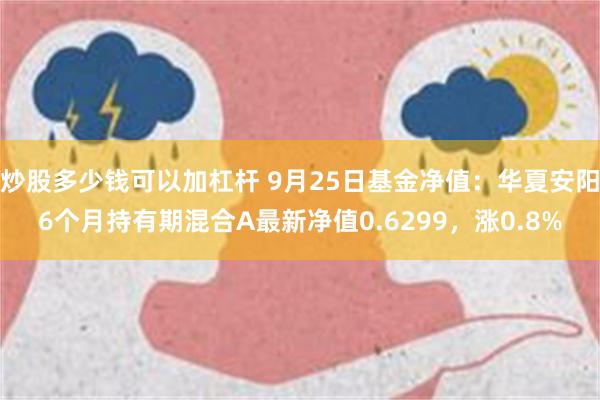 炒股多少钱可以加杠杆 9月25日基金净值：华夏安阳6个月持有期混合A最新净值0.6299，涨0.8%