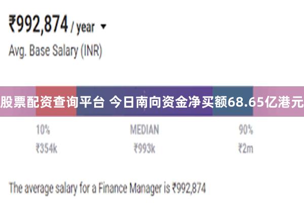 股票配资查询平台 今日南向资金净买额68.65亿港元