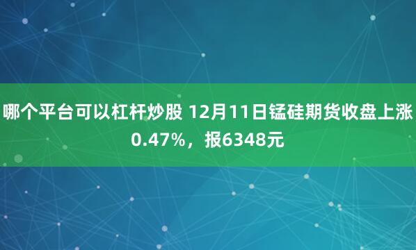 哪个平台可以杠杆炒股 12月11日锰硅期货收盘上涨0.47%，报6348元