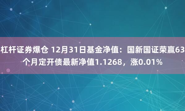 杠杆证券爆仓 12月31日基金净值：国新国证荣赢63个月定开债最新净值1.1268，涨0.01%