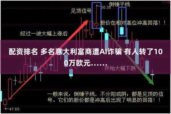 配资排名 多名意大利富商遭AI诈骗 有人转了100万欧元……